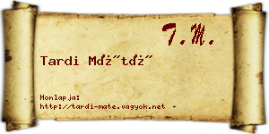 Tardi Máté névjegykártya