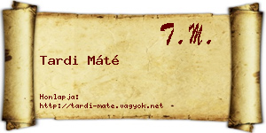Tardi Máté névjegykártya